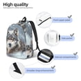 thumbnail image 3 of Disketp Majestic Snowy Wolf print Canvas Backpack Lightweight Travel Daypack Student Rucksack Laptop Backpack-Small, 3 of 5