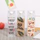 thumbnail image 2 of Milk Carton Water Bottle Clear Square Milk Bottles Plastic Leak Proof Cup, Reusable Transparent Milk Cardboard Water Bottle, 2 of 5