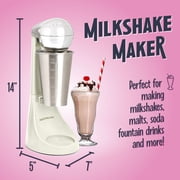 Nostalgia Two-Speed Electric Milkshake Maker and Mixer, 16 Oz Stainless Steel Cup, Cream