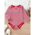 thumbnail image 3 of Musuos Ifant Baby Sweatshirt Romper 3 6 9 12 18M Valentine Letter/Stripe Print Long Sleeve Jumpsuit for Newborn Girl Boy Cute Clothes, 3 of 10