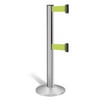 Lavi Industries 50-3100DL-SA-FY Double-Belted Crowd Control Post, 13 ft. Fluorescent Yellow