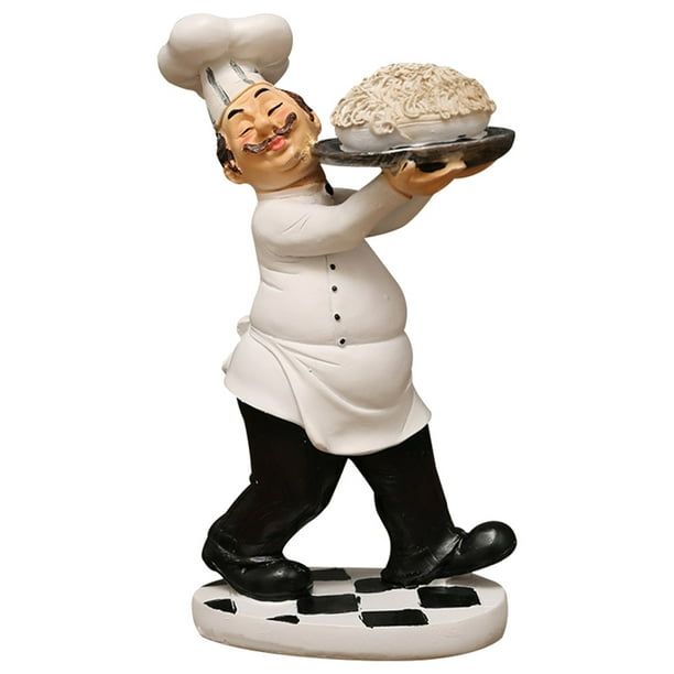 Chef Statue Figurine Kitchen French Figurines Resin Cook Fat Sculpture