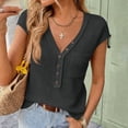 thumbnail image 6 of Womens Waffle Tank Top Sleeveless Henley Shirts 2026 Summer Loose Button Up V Neck Dressy Casual Tops Clothes,Dark Gray S, 6 of 6