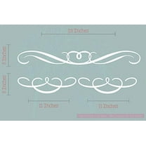 3 Swirls Wall Art Vinyl Decals Wall Stickers Set of 3, 23x6-inch, White