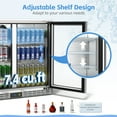 thumbnail image 2 of 36 inch 7.4 cu.ft Back Bar Cooler Commercial Under Counter Beverage Refrigerator with 2 Glass Doors & LED Lighting, Stainless Steel Bottle Cooler for Home Bar Restaurant, Sliver, 115V, ETL Approved, 2 of 8