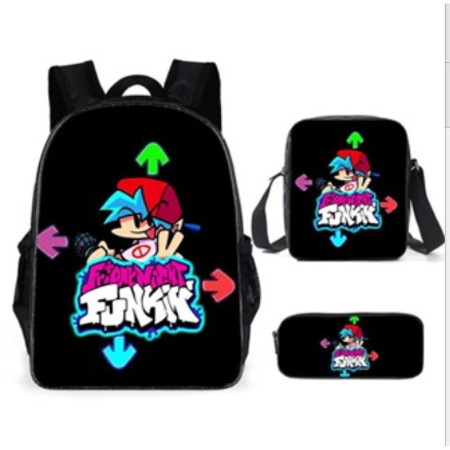 Primary And Secondary School Students Animation Backpack, Youth Schoolbag Three-piece Set-SinKeeU