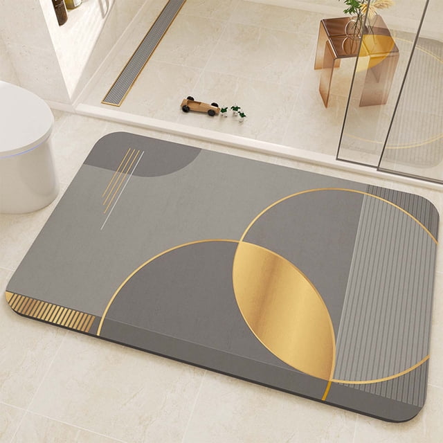 Tapete de baño Diatomite 40x60cm - Esterilla de secado rápido súper absorbente para baño, alfombra antideslizante, lavabo y alfombra de inodoro modernos multicolores