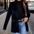 thumbnail image 7 of Hvyesh Women's Velvet Blazer Jacket Solid Color Long Sleeve Coats Open Front Casual Suit Cardigan Mid-Length Coat, 7 of 7