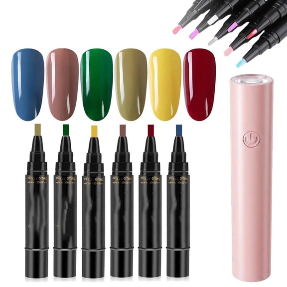 BPPEG One Step Nail Gel Pen, Nail Polish Pen Set with Nail Lamp Pen | 36 Colors Available, Uv Led Cure Gel Polish, Easy Brush Tip for Diy Nail Art, Home Manicure, Beginners & Nail Lovers