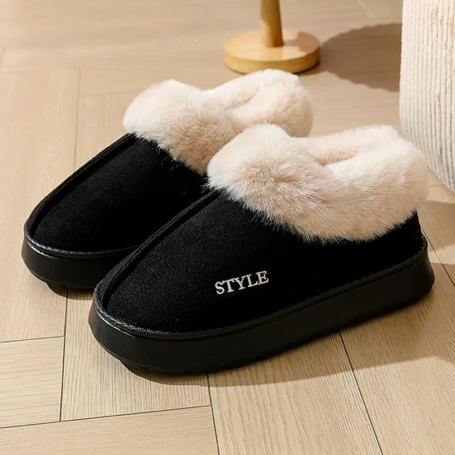 Cameland Bottes d'Hiver Décontractées pour Femmes Doublées en Polaire Chaudes Adaptées à une Utilisation Intérieure et Extérieure Bout Rond Bout Fermé Semelle Épaisse