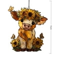 thumbnail image 3 of Creatine Cow Sunflower Stained Glass Cute Cow Window Hanging With Butterflies Farmhouse For Cow Lovers, 3 of 3