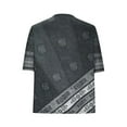 thumbnail image 5 of ALLLIST Gray Womens Tops Summer Elbow-Length Scoop Neck Graphic T-Shirts Casual Button Blouses for Women, 5 of 6