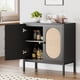 thumbnail image 5 of QinaQin Aparador buffet de ratán con puertas y repisas, consola moderna estilo farmhouse para sala, comedor, pasillo o entrada, 5 of 8