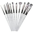 thumbnail image 4 of SWETRACE 12Pcs Painting Brushes for Watercolor Acrylic with Nylon Wood Round Flat Students Painters, 4 of 8