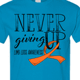 thumbnail image 4 of Inktastic Never Giving Up Limb Loss Awareness Orange Ribbon T-Shirt, 4 of 5