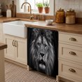 thumbnail image 2 of Lion Cabinet Curtains for Kitchen 35"W x 35"L, Modern Minimalist Black White Powerful Wild Animal Lion Head Laundry Sink Cabinets Magic Tape Short Curtain Privacy Panel for Bathroom Vanity Cabinets, 2 of 9