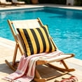 thumbnail image 4 of 1 PC Striped Decorative Throw Pillow Cover, for Living Room Couch Bed Sofa, Striped Home Decor, Soft Cushion Case,17.72×17.72 in（Yellow）, 4 of 9