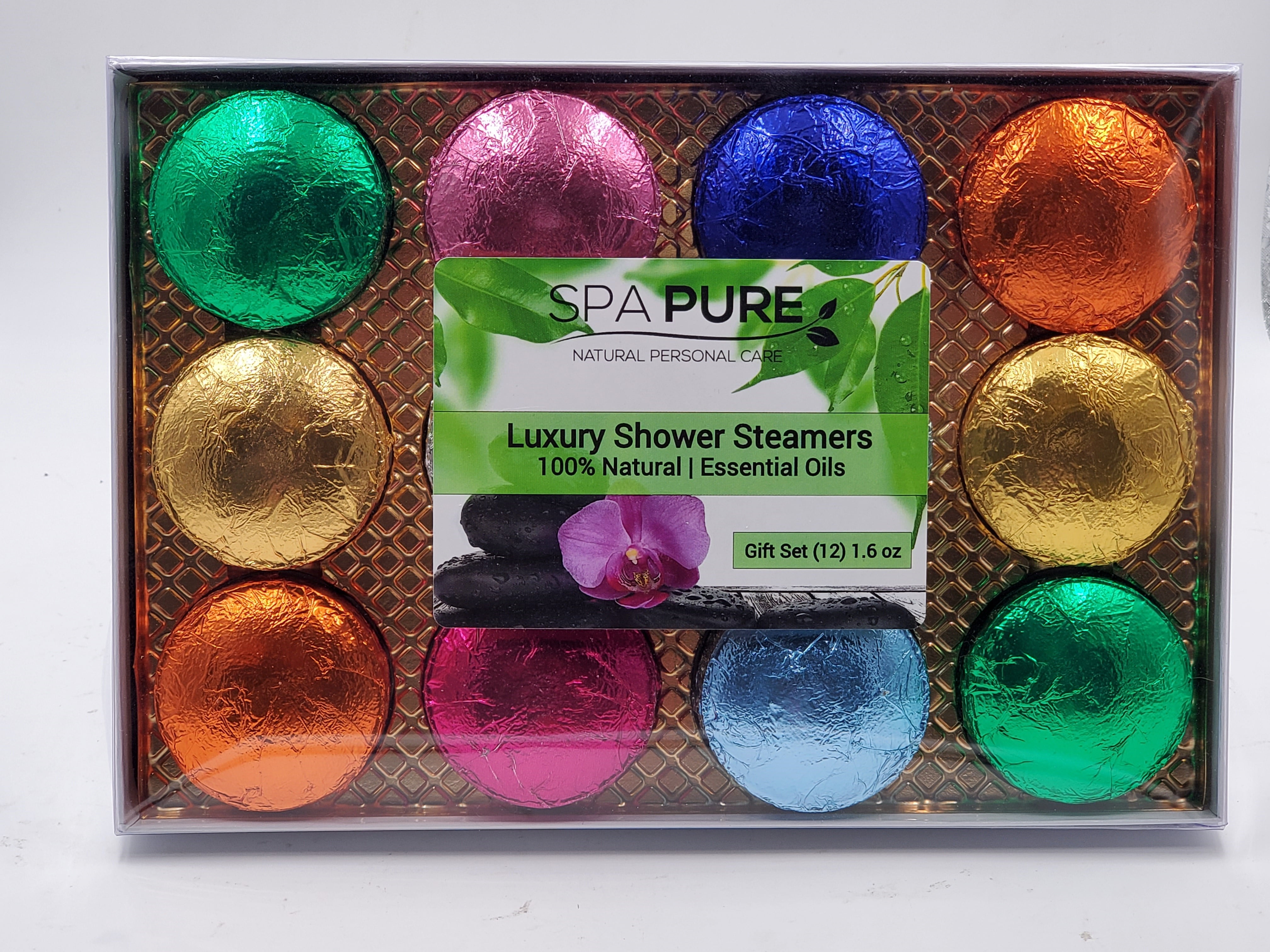 Spa Pure Aromatherapy Shower Bomb/Steamers Gift Set, Aromatherapy (12