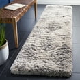 thumbnail image 3 of SAFAVIEH Iceland Wade Chevron Shag Area Rug, Cream/Grey, 6' x 9', 3 of 10