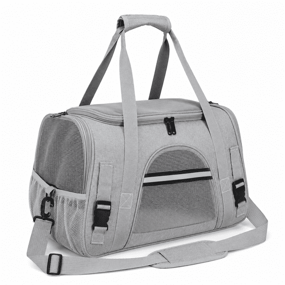 Pet Carrier, Foldable Travel Pet Bag for Cats, Dogs, Puppies, and Small Animals Travel, Gray