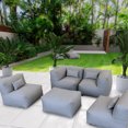 thumbnail image 3 of 5 Pieces Olefin Patio Conversation Set with Thickened Cushions 4-Seat Outdoor Furniture Set with Bean Bag Chairs (Dark Gray), 3 of 8