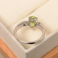 thumbnail image 3 of Peridot ring pear cut gemstone engagement ring 925 sterling silver ring, 3 of 4
