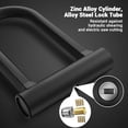 thumbnail image 5 of Bike Lock - 17mm Shackle Heavy Duty Anti Theft Bike U Lock with 2 Keys - Bicycle U-Locks with Sturdy Mounting Bracket for Road, Mountain, Electric & Folding Bike, Size 7.76''x5.02'' Black,Only U, 5 of 6