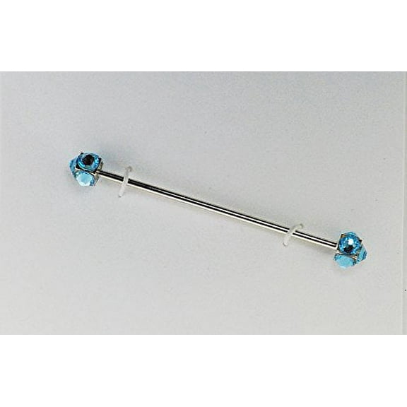 Finishing Touch Crystal Collar Bar - Aqua/rhodium
