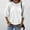 White, variant on Grey T Shirts For Women's Fashion Solid Round Neck T Shirt Blouse 3/4 Sleeve Loose Pleated Tops