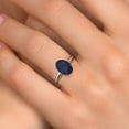 thumbnail image 4 of Gem Stone King PLAT-900 Platinum Blue Sapphire Engagement Ring for Women | 2.20 Cttw | Oval 9X7MM | Gemstone September Birthstone | Size 6, 4 of 6