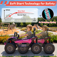 thumbnail image 4 of TOKTOO 24V Ride on UTV, 2 Seater Battery Powered Ride on Toy, 4 Powerful Wheels, 5.1Mph, Kids Electric Vehicle for Boys Girls with Rainbow LED Lights, Pink, 4 of 11