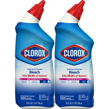 Clorox Toilet  Cleaner Bleach, Rain Clean, 24 fl oz, 2 Pack