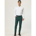 thumbnail image 3 of Unique Bargains Men's Plaid Dress Slim Fit Checked Business Pants with Pockets 34 Green, 3 of 6