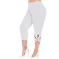 thumbnail image 1 of Kcodviy Leggings Taille Décontractée pour Femmes Contrôle du Ventre Leggings Taille Haute pour Femmes Pack Taille Élastique Plus Shorts sous-Robe Unis Pantalons de Maternité Pantalons Creux, 1 of 7