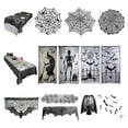 thumbnail image 3 of Amdohai 40 Inch Lace Spider Web Cobweb Halloweens Tablecloth Round Table Cover, 3 of 4