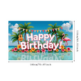 thumbnail image 2 of Tropical Beach Happy Birthday Banner Decorative Flamingo Guitar Backdrop for Summer Party Photography Celebration, 2 of 7