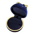 thumbnail image 3 of Joyero de satén pequeño y elegante con lazo para regalo de ceremonia de propuesta diaria azul para colgante, 3 of 9