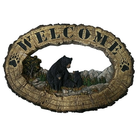 Bear Decor Welcome Home Sign Outdoor Wall Decor Black Bear Wall