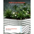 thumbnail image 5 of KFFKFF Galvanized Raised Garden Bed, 8 x 4 x 3 ft, Rectangular Metal Planter Box Kit for Outdoor Use, Bottomless Elevated Planting Box with Gloves, Rust-Resistant Alu-Zinc Material, Silver, 5 of 9