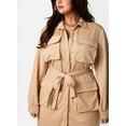 thumbnail image 4 of Rebdolls Women's Plus Cargo Mini Dress - Beige - Medium, 4 of 5