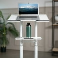 thumbnail image 4 of White Mobile 24" Height Adjustable Rolling Podium, Lectern, Laptop Workstation, 4 of 8