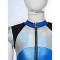 thumbnail image 5 of iEFiEL Kids Girls Alien Costume Metallic Leotard Dress Shiny Sequins Tutu Tulle Dress Blue 6, 5 of 7