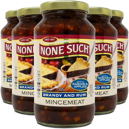 None Such Mincemeat Brandy and Rum Pie Filling with Apples and Raisins, 27 Ounce (Pack of 6)