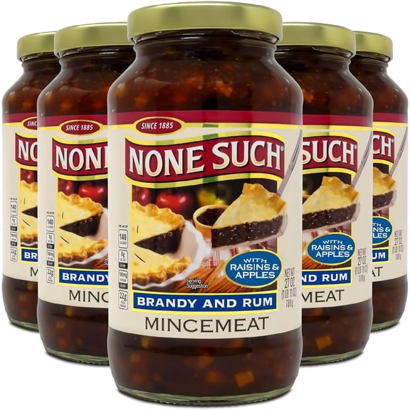 None Such Mincemeat Brandy and Rum Pie Filling with Apples and Raisins, 27 Ounce (Pack of 6)