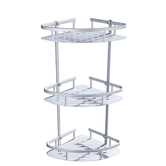 FELTECHELECTR Shower Floating Shelf Aluminum Shelf Silver Space-saving Bathroom Shelf Unit 1Pcs