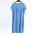 thumbnail image 4 of Besolor Chemises de Nuit Grande Taille pour Femmes Été Confortables à Manches Courtes Col Ras du Cou Vêtements de Nuit Chemises de Sommeil Robe de Nuit, 4 of 5