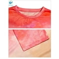 thumbnail image 5 of Deago Women's Tie Dye Blouse Summer Short Sleeve Round Neck Tops Shirts Loose Casual Tunic T-Shirt (Red, 3XL), 5 of 6