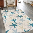 thumbnail image 2 of Ocean Blue Starfish Area Rugs 4'x6', Washable Small Throw Rugs for Office Bathroom, Summer Coastal Beach Vintage Indoor Outdoor Rug Non-Slip Low Pile Carpet Runner Reversible Floor Mats, 2 of 8