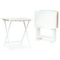 thumbnail image 1 of PJ Wood 5 Pack XL Oversize Tray Table Set for Living Room or Kitchen, White, 1 of 10
