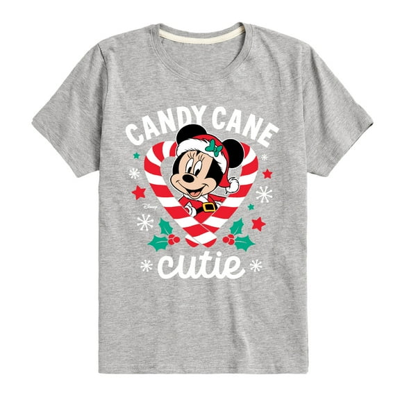 Disney - Minnie Candy Cane Cutie Christmas - Toddler & Youth Short Sleeve Graphic T-Shirt